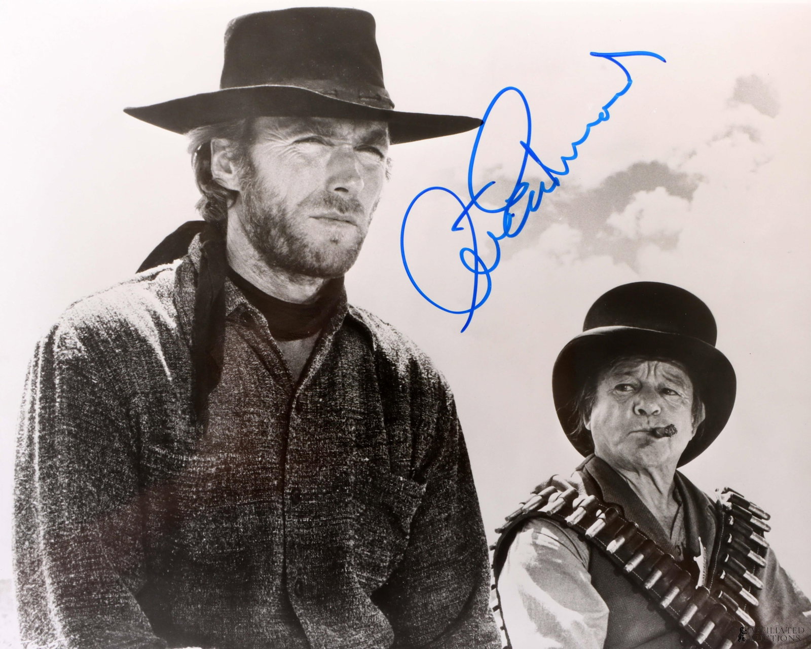 Clint Eastwood Signed Photograph High Plains: A signed photo of Clint Eastwood from the film High Plains Drifter. This autograph was collected for James Reeves, who used a staff of agents to acquire signatures from celebrities while running his a