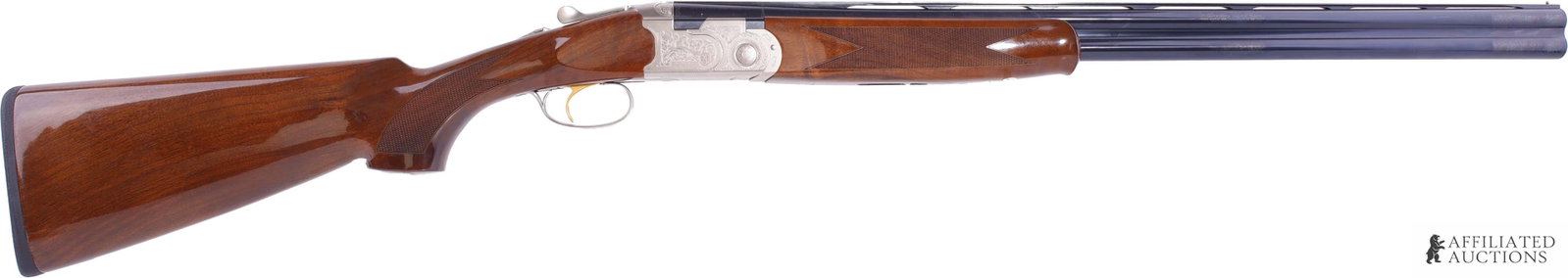 Beretta Silver Pigeon S 20 Gauge Shotgun As-New: 2005 Beretta Silver Pigeon S over-under shotgun, 20 gauge, 3-inch chamber. Barrel length 26.5 inches. LOP 14 inches. Includes original hard case, four (4) choke inserts, choke wrench, sling swivels, l