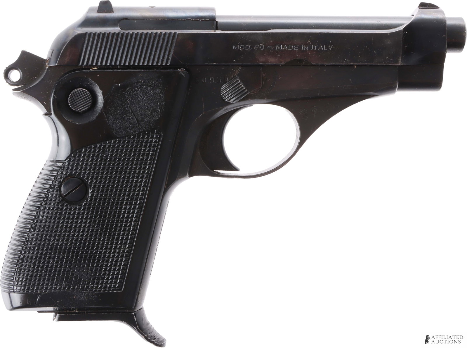 Beretta M70 .32 ACP Semi-Auto Pistol: Beretta M70 semi-automatic pistol with one (1) magazine. Button safety type. FFL or C&R required for transfer. | Caliber: 32 Automatic | Serial Number: 60959 This lot has a reserve.
