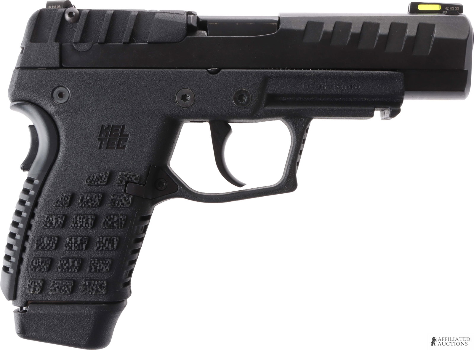 Kel-tec P15 9mm Semi Auto Pistol W/ Holster: Kel-tec P15 9mm semi-automatic pistol. Includes original case, Rounded Gear holster, one (1) 15rd magazine and one (1) 12rd magazine. FFL required for transfer | Caliber: 9mm Luger | Serial Number: 25