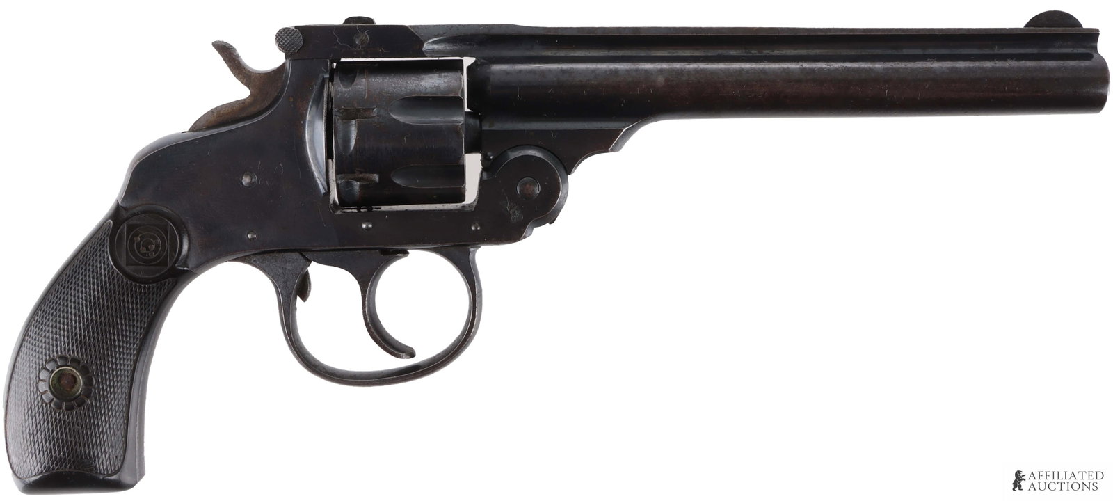 Harrington & Richardson Premier .22 Revolver: Harrington & Richardson Premier 22 Rim-Fire double-action revolver. Barrel length 5 inches. Blued steel, top-break action with auto-eject, and hard rubber grips. FFL or C&R required for transfer. | Ca