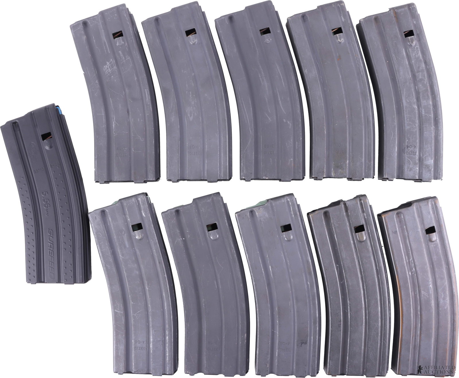 USGI Okay Industries AR15 M16 30rd Mags Lot of 11: Lot of eleven (11) USGI AR-15 / M16 30-round magazines manufactured by Okay Industries Inc., New Britain, CT. Includes one Surefeed.