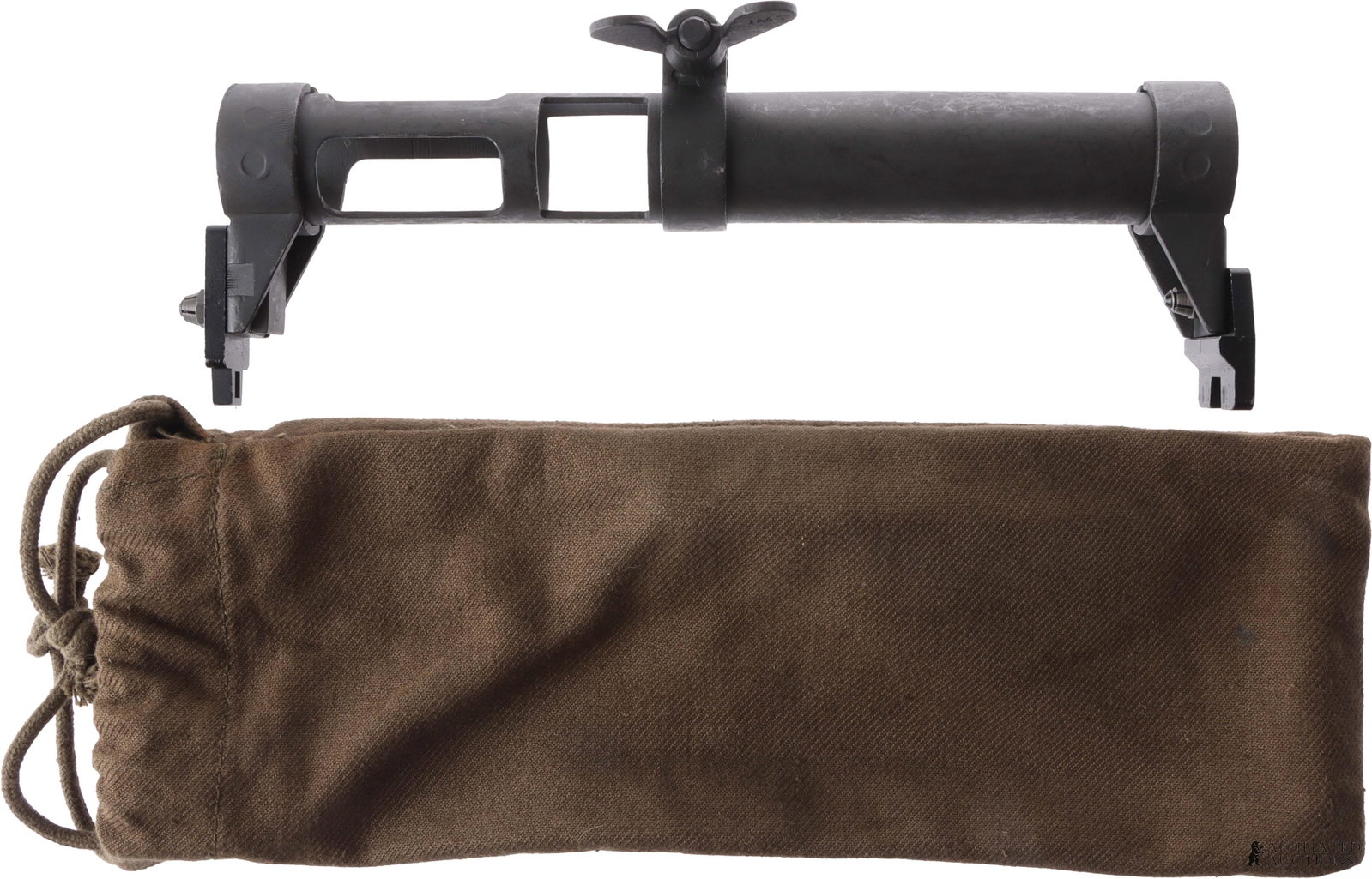French MAS 49/56 Rifle & Grenade Launcher Sight: An antique, detachable aperture sight, manufactured for use with the French MAS 49/56 rifle and grenade launcher. Marked with serial numbers on each end, as well as 'IMT' and 'PAM'. Measures 7.75 inch
