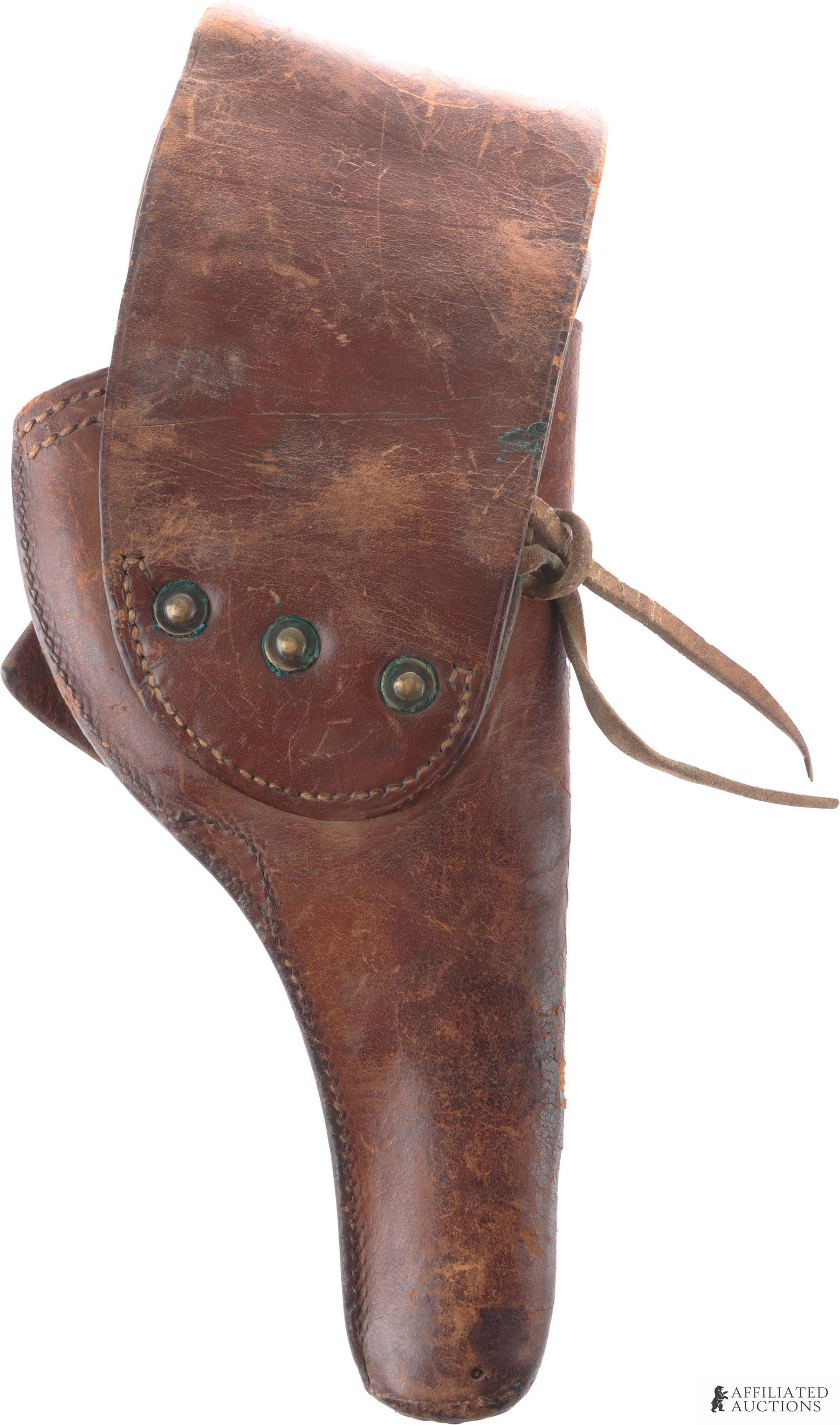 WWI US M1909 Revolver Holster G&K 1917: Original US M1909 holster for M1917 revolver. Belt loop marked "G. & K. 1917 A.G.".