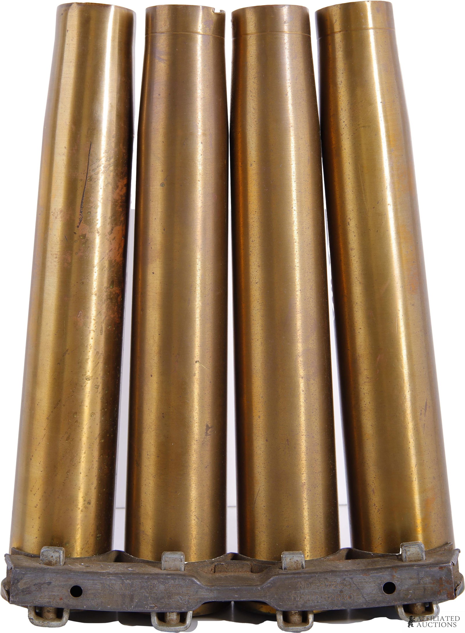 WWII US Navy Bofors Casings in 4-Round Clip VTG (1 of 8)