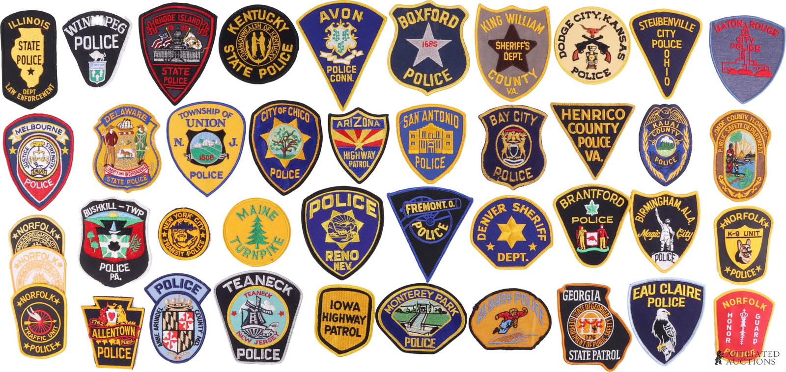 US Police Patches Assorted Large Lot of 41 (1 of 4)