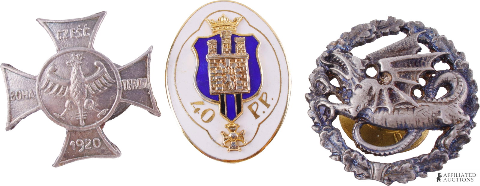 VTG Polish Screwback Military Pin Badges Lot of 3 (1 of 1)