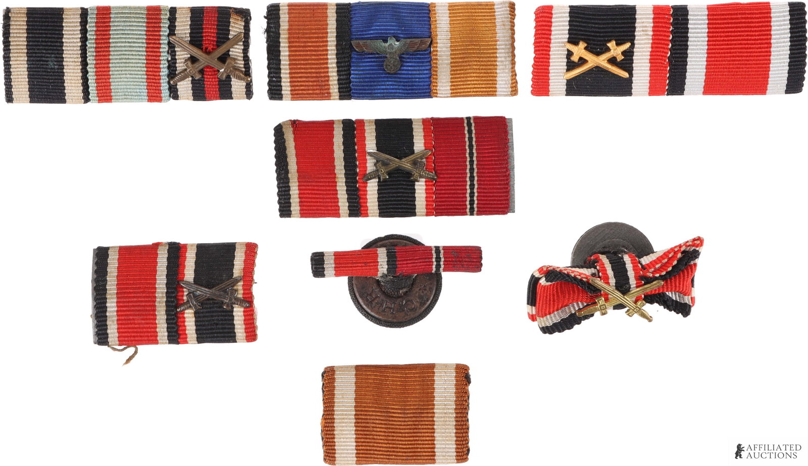 A Selection of WWII German Ribbon Bars Lot of 8 (1 of 2)