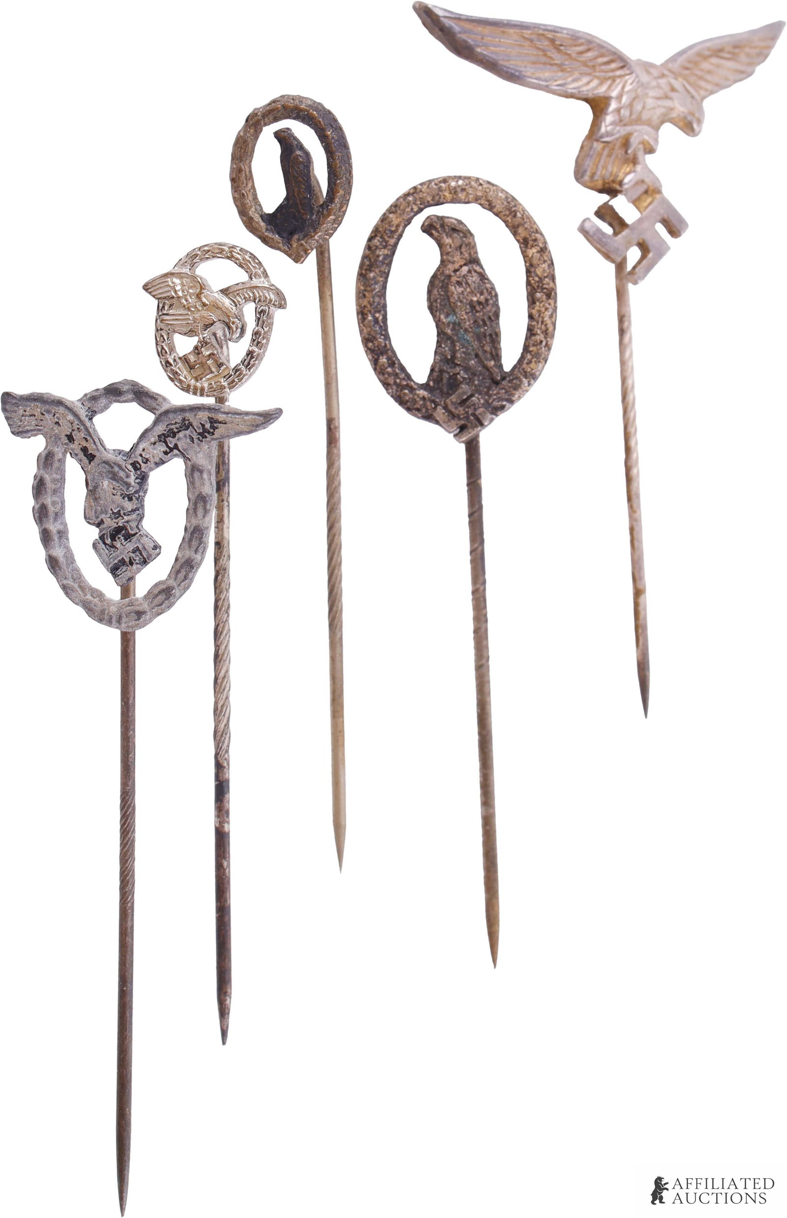 Lot of 5 WWII German Luftwaffe Stickpins (1 of 1)