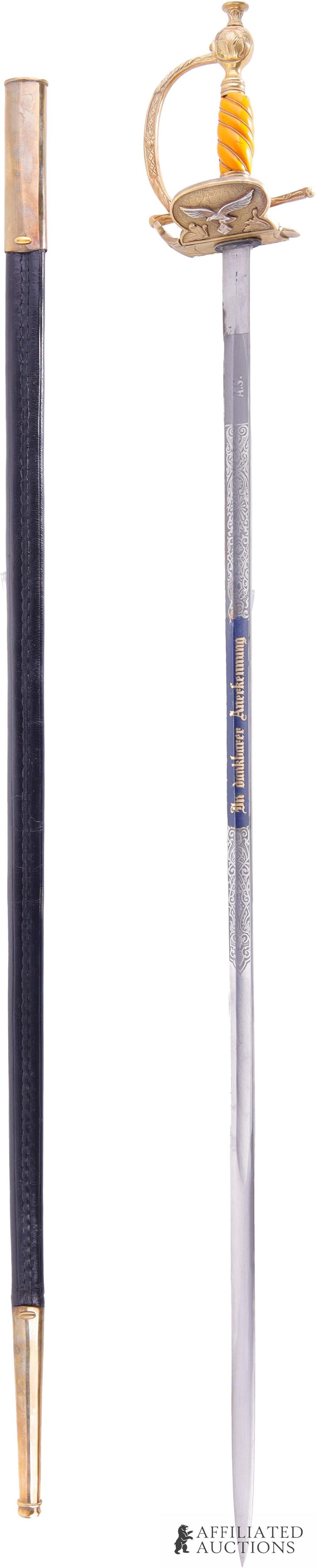 Named Luftwaffe General Sword WWII German Reich (1 of 9)