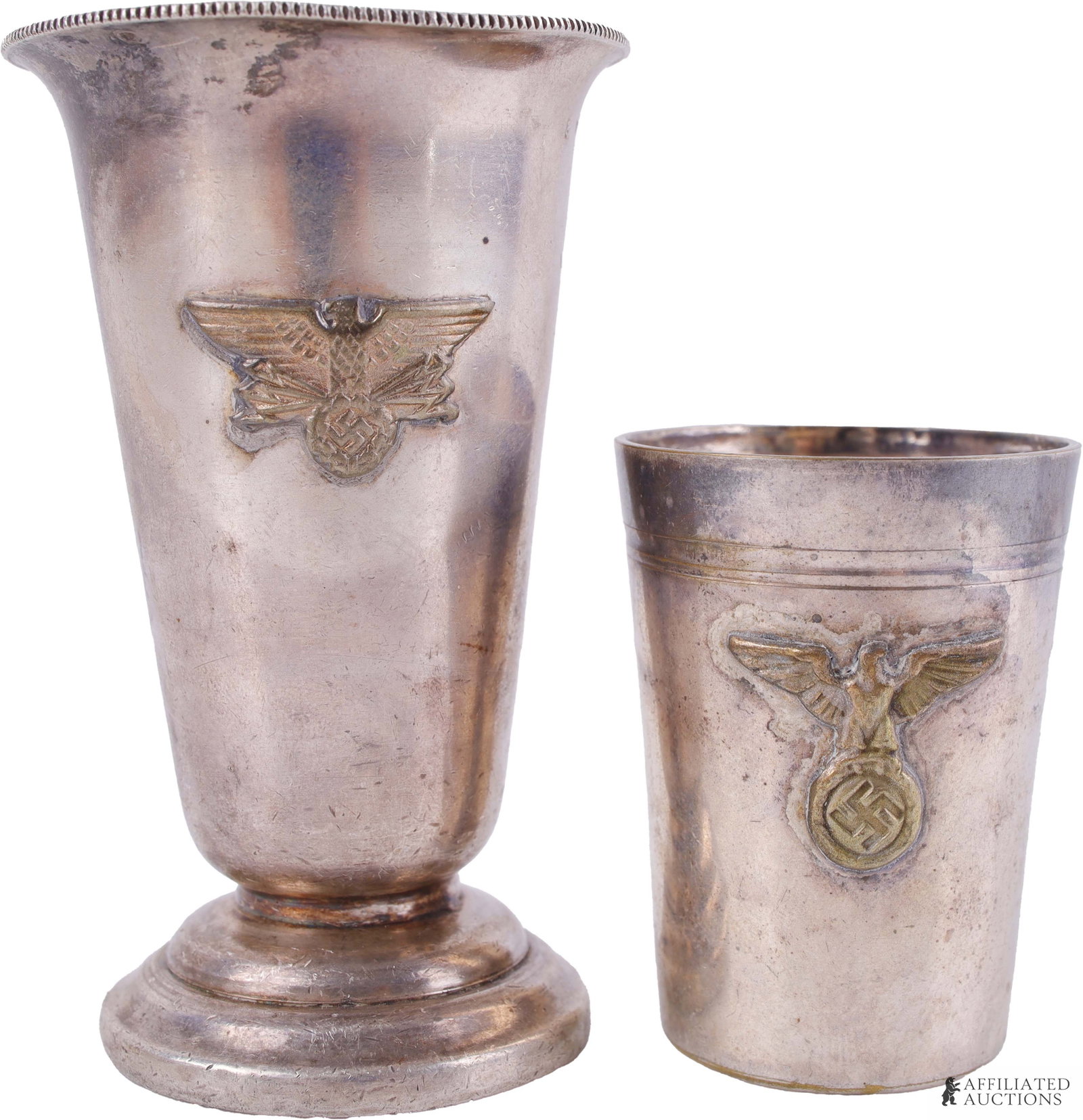 Vintage Metal Drink Glasses WWII German Reich (1 of 5)