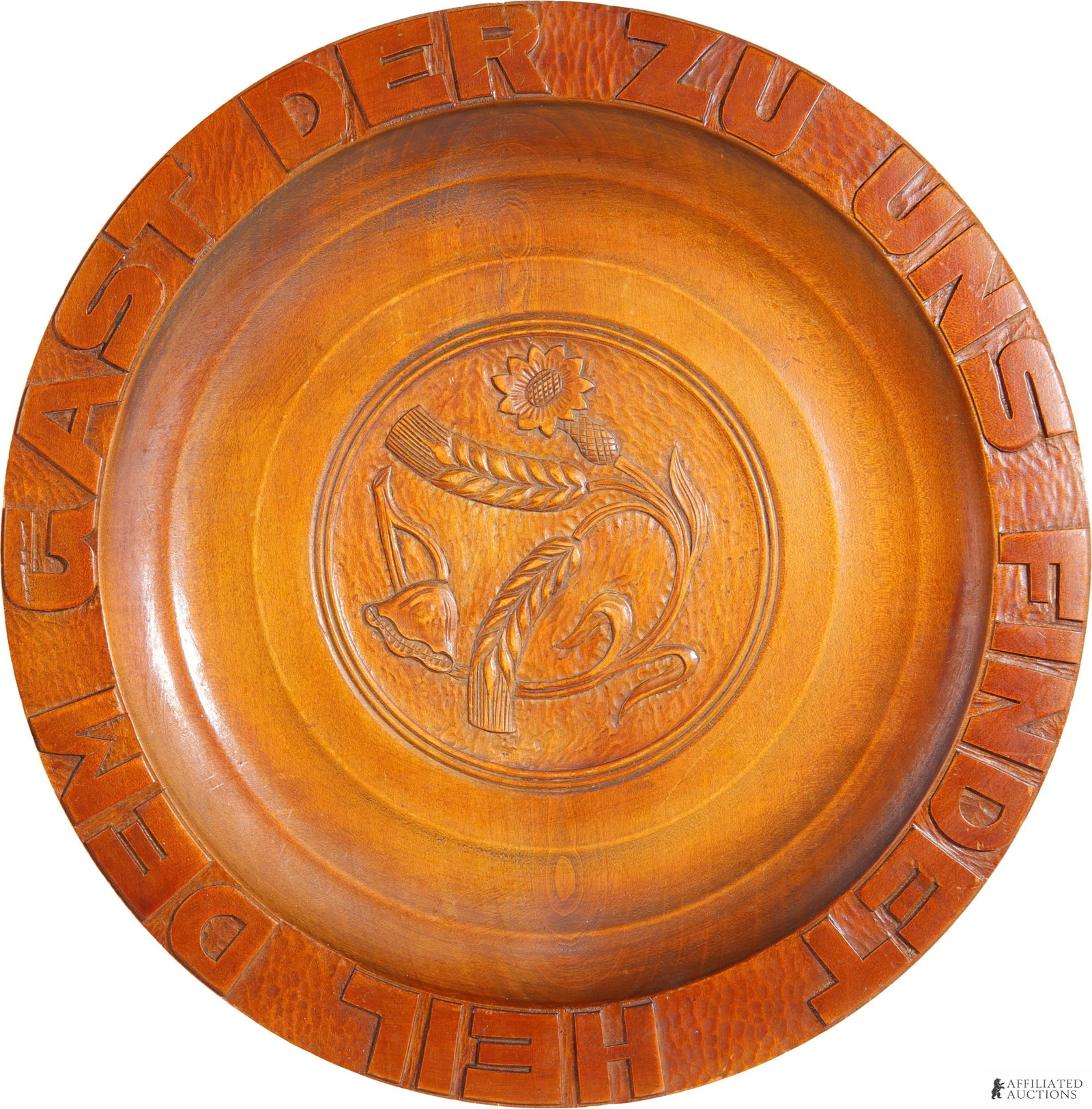 Antique Carved Bread Plate WWII German Reich (1 of 5)