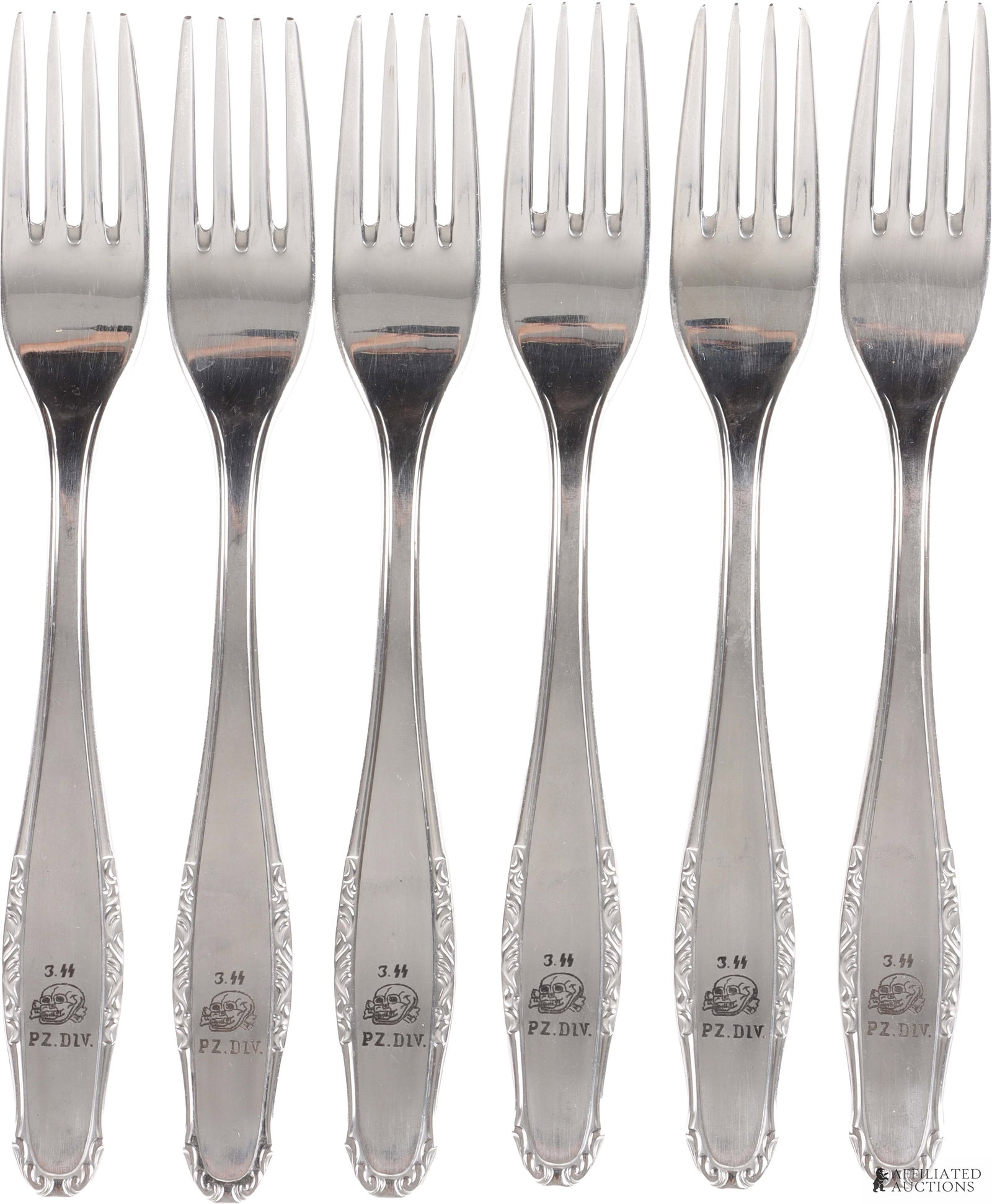 Waffen-SS Totenkopf Forks Lot of 6 WWII German (1 of 3)