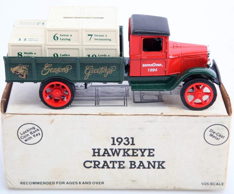Ertl 1931 Hawkeye Crate Bank Big A Auto Parts 1:34 Coin Bank Diecast