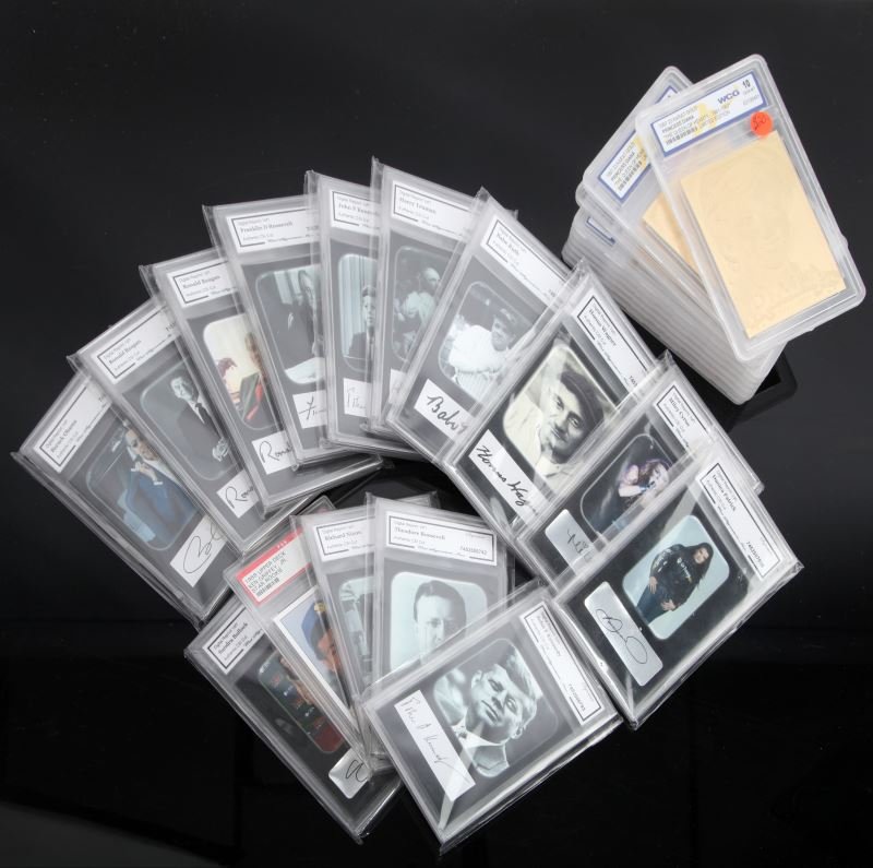 CUT SIGNATURE INC AND PSA/DNA WSG MIXED GROUP: Group includes digital reprints of celebrity signatures. Signatures included are Franklin D. Roosevelt, Richard Nixon,Theodore Roosevelt, John F. Kennedy, Barack Obama, Ronald Reagan, Harry Truman, Ba