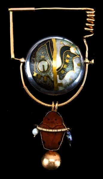 WILLIAM HARPER SMALL BABY BOOGIE ART JEWELRY: William Claude Harper (American, 1944 - ) “Small Boogie Baby” 1979, from his Egyptian-themed series. His work has been collected and exhibited by The Metropolitan Museum, Smithsonian Museum of Ame