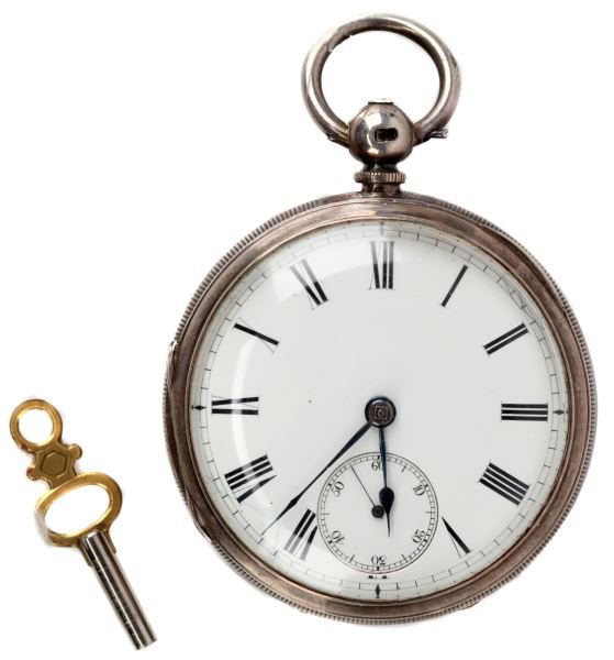 HALLMARKED SILVER 1842 SWING MOVEMENT POCKET WATCH: Newcastle England hallmarked silver 1842 upper case "D" in square cartouche, the movement starts on its own with a few turns, and stays running, however service is to be expected, swing out movement h