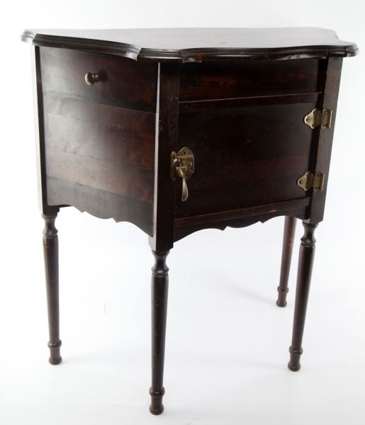 ANTIQUE HUMIDOR WOOD PIPE CIGAR SMOKING TABLE