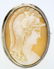 VINTAGE LADIES 10KT WHT GOLD SHELL CAMEO BROOCH