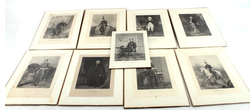 (9) ALANZO CHAPPEL ENGRAVINGS OF AMERICAN FIGURES: A collection of (9) Alanzo Chappel (1828-1887) engravings of prominent American figures including: Charles Wilkes, William Jenkin Worth (some foxing), Phillip Schuyler (some water damage), John Wood,