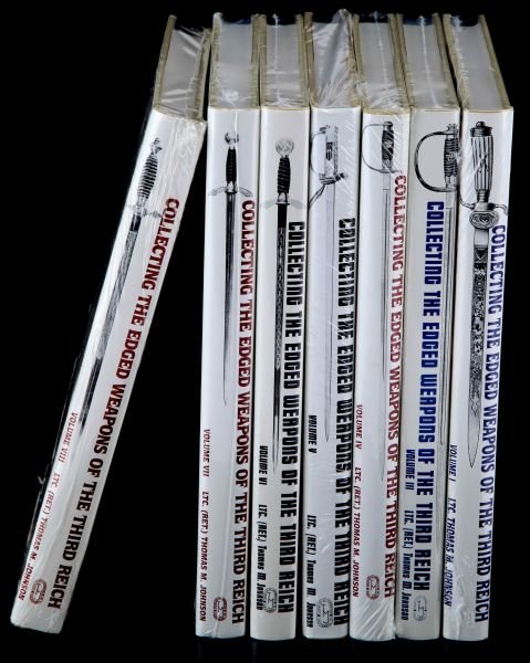 COLLECTING EDGED WEAPONS OF THE THIRD REICH BOOKS: A great and sought after grouping of LTC Thomas Johnson's hard cover reference books "Collecting the edged weapons of the Third Reich". Included are Volumes I (Unprecedented 4th edition), volume III (