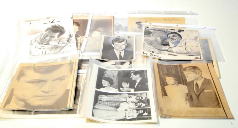 KENNEDY FAMILY PRESS PHOTO LOT OF 17: Mostly consisting of President Kennedy's mother Rose, some of Senator Edward M. (Ted) Kennedy (before and after plane crash). All photos in good condition, plastic sleeves.