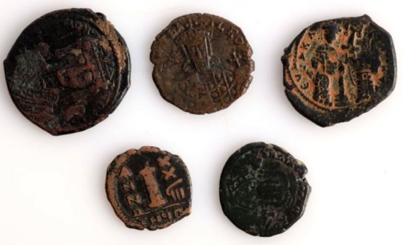 5 ROMAN BYZANTINE ANCIENT BRONZE COIN LOT: All attributable.