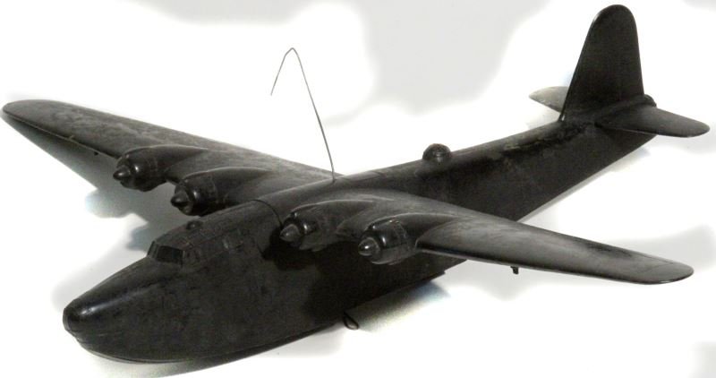 WWII RECOGNITION SPOTTER ID MODEL JAPANESE EMILY: WWII Japanese Emily Flying boat recognition spotter ID airplane mode, marked 3-45, some heat separation at seams, overall very good condition.