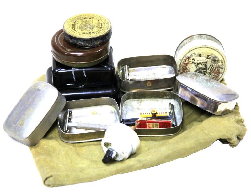 RAZOR SHINOLA 3 WAY LIGHT SWITCH GENERAL ANTIQUES: Includes a ceramic three way light switch , a Perkins, three old shoe polish tins including Shinola,three safety razor tins one with a Gilette, the second tin two Gilette razors one with a bakelite ha