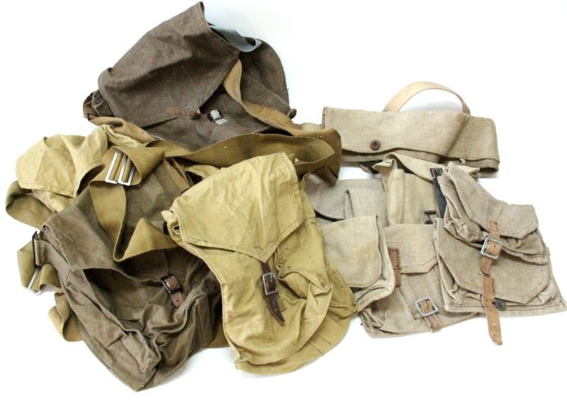 WWII & LATER COLD WAR SOVIET AMMO BAGS & POUCHES: 14 Total bags some duplication, all very good, big variety of Russian ammo sacks.