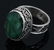 LADIES NATURAL EMERALD AND STERLING SILVER RING