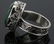 LADIES NATURAL EMERALD AND STERLING SILVER RING - 3