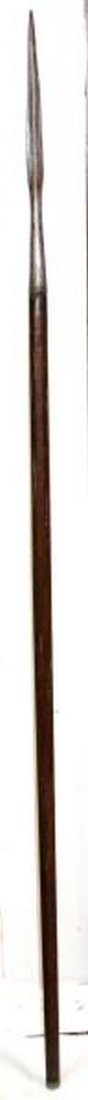 AMERICAN NAVAL BOARDING PIKE EDGED WEAPON: American Naval boarding pike circa 1775-83, Revolutionary war period. Also referred to as a quarter-pike, 15" four-sided spear point head, polished otherwise in very good condition.