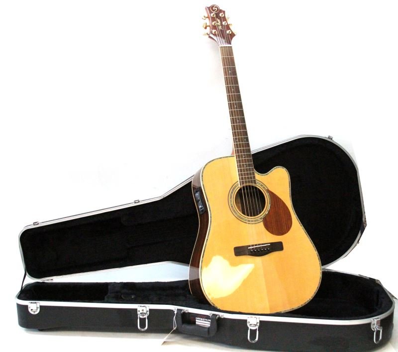 ACOUSTIC ELECTRIC GUITAR GREG BENNETT ASDR CE: Very good condition. Dreadnought cutaway body. Solid Spruce top with inlayed rosewood pickguard. Scalloped bracing. Solid Rosewood back and sides. Nato Mahogany neck. Rosewood fingerboard (12” radiu