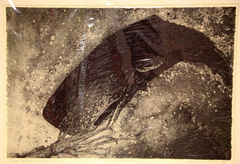 SPERM WHALE AND GIANT SQUID ALAN JAMES ROBINSON: Artwork titled Sperm Whale and Giant Squid by Alan James Robinson (American, b. 1950) Original signed grisaille lithograph dated to1981. The artwork has a horizontal orientation. The work is in a pape