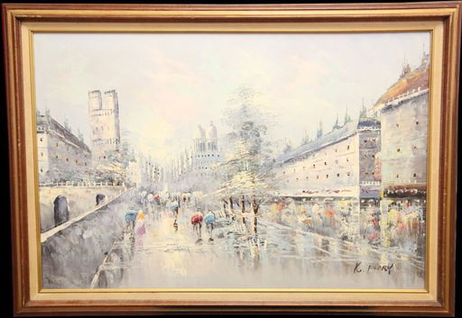 Winter Parisian Street Scene Oil Painting Polary Sep 28 2014