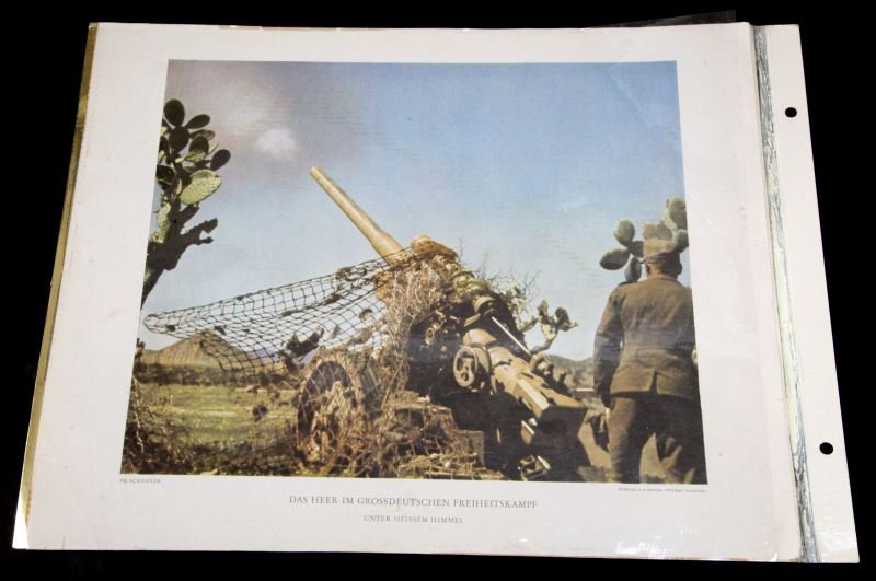 WWII GERMAN PROPAGANDA COLOR PHOTOGRAPH PRINTS: Lot of two German propaganda color photograph prints by P.K. Deman and published by Forster & Borries. Both have a caption saying "Das Heer Im Grossdeutschen Freiheitskampf" which roughly translates t