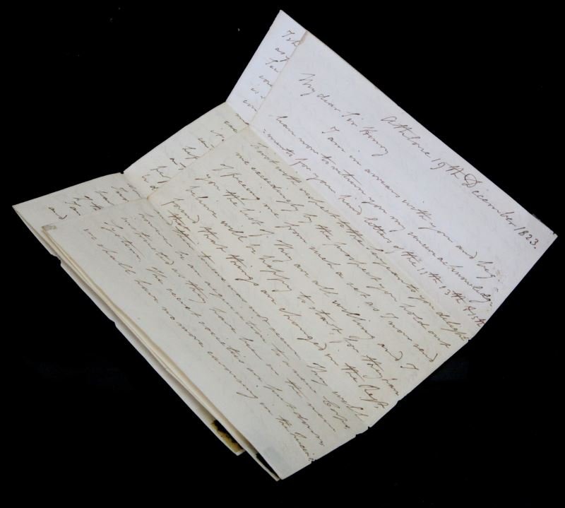 1823 CORRESPONDENCE FROM 2ND QUEENS ROYAL REGIMENT: 1823 letter from Lieutenant-Colonel John Rolt to Major-General Sir Henry Torrens. This letter is four pages long and gives details into the occurrences and happenings of the 2nd Queen's Regiment, incl