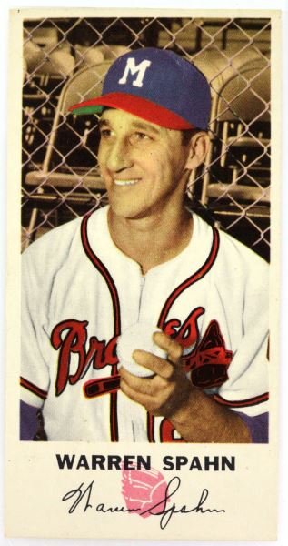 WARREN SPAHN JOHNSTON COOKIES 1954 BASEBALL CARD: Truly a mint card, bright and nicely centered, gradeable, Johnston Cookies #21. 0