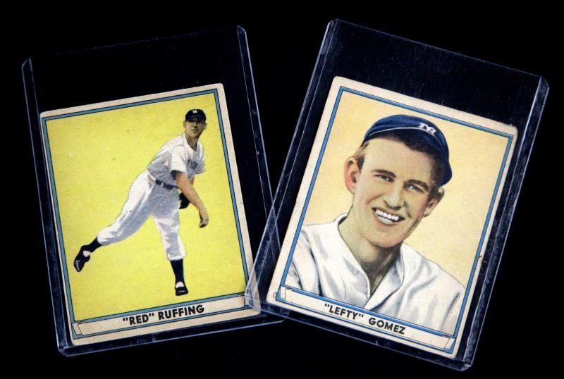 1930'S PLAY BALL BASEBALL CARD LOT GOMEZ & RUFFING: Condition 3/4 on each Red Ruffing and Lefty Gomez, 1930's Gum Incorporated. 0