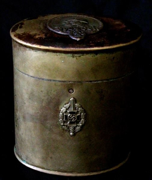GERMAN THIRD REICH WWII SA TRINKET BOX: Some discoloring and show of age present; overall in very good condition. Unauthenticated.