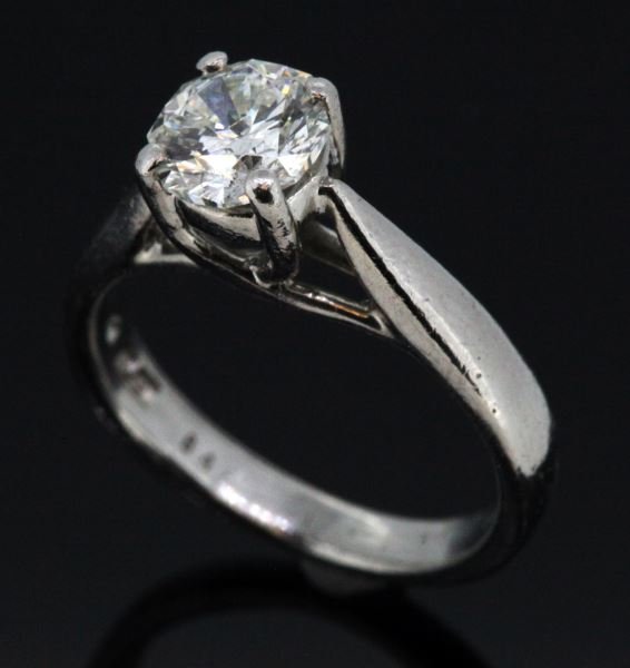 LADIES PLATINUM 1.04 CT OCTILLION CUT DIAMOND RING: Solitaire engagement ring, platinum weighing 6.2 grams, containing in center one eight sided "Octillion" cut natural diamond weighing 1.04 carats, and featuring 82 facets for optimum beauty. Includes 
