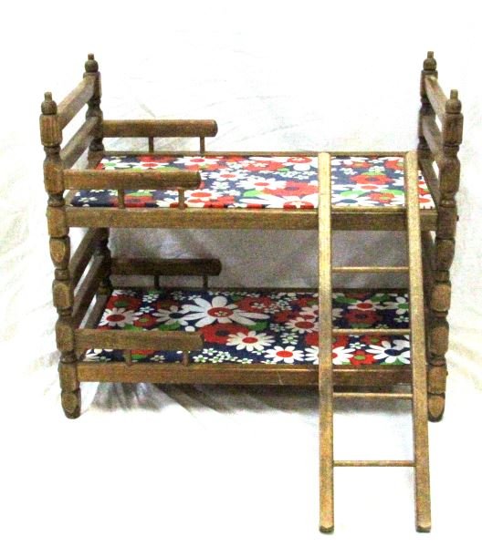 wooden doll bunk beds with ladder