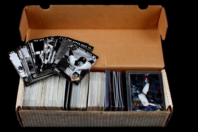 OVER 400 MIXED LOT OF BASEBALL CARDS 1990'S: Lot of over 400 unsearched baseball cards printed in the 1990's. There appear to be special series cards. The cards in this lot are made by Limited Leaf and Upper Deck Co. The cards are in overall ver