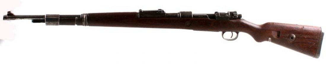 1943 NAZI STAMPED STEYR-BENZ MAUSER K98 RIFLE: A great example of a WWII German workhorse rifle. The Mauser K98 made by Steyr-Benz Has German Nazi eagle stamps throughout. Receiver is serial number 2630, bolt is 2657. The barrel is stamped just fo