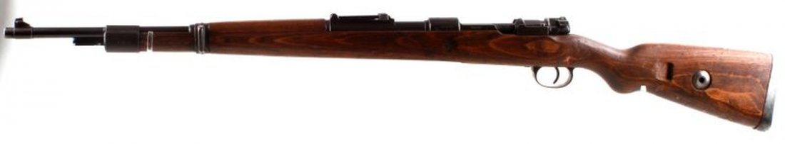 ORIGINAL MATCHING NAZI K98 BYF 1943 MAUSER RIFLE: 1943 K98 rifle made by MAUSER WERKE OBERNDORF (BYF) code on receiver. Overall condition is very good to excellent with typical stock bruises commensurate with age and use. This lot has a reserve