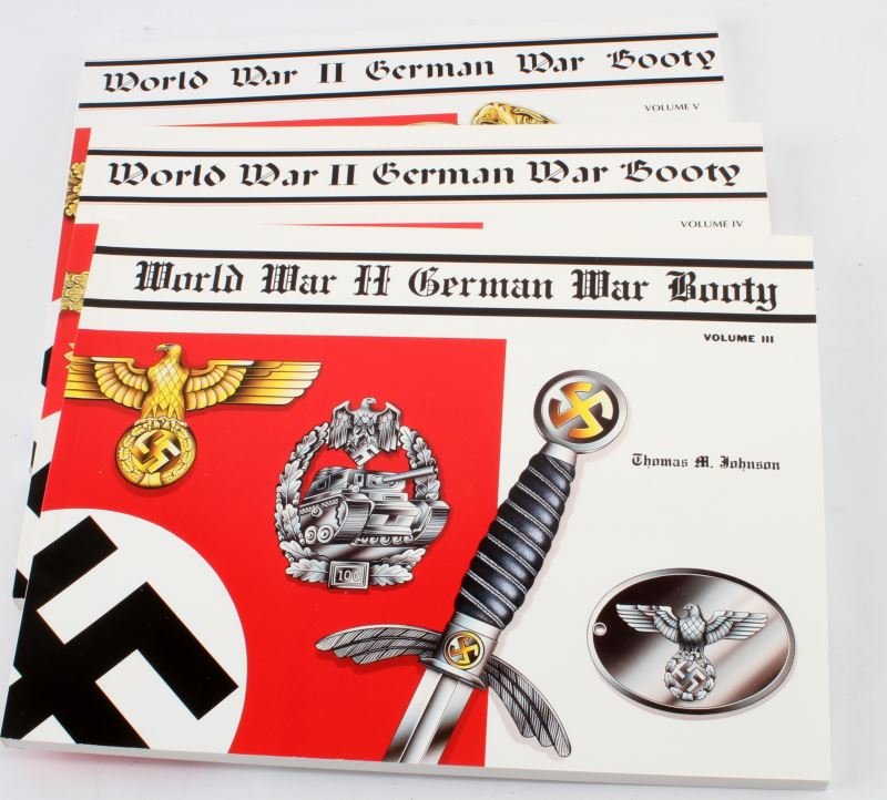 WORLD WAR II GERMAN WAR BOOTY 3 VOLUMES: Thomas Johnson's "World War II German War Booty" volumes III, IV and V. All in near mint condition. This lot has a reserve.