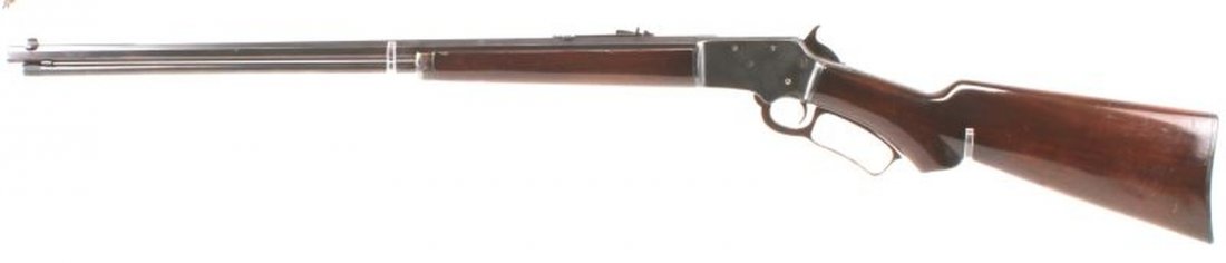 MARLIN MODEL 39 LEVER ACTION .22 RIFLE: 24 inch octagonal barrel, bright bore. Varnished stock and fore grip. Adjustable rear sight. Overall very good condition with some scratches to stock. This gun requires an FFL for transfer.