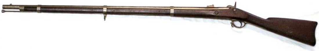 SPRINGFIELD MODEL 1861 PERCUSSION RIFLE-MUSKET: Springfield Model 1861 percussion rifle-musket. "1862" and "U.S. Springfield" appear on the lock plate along with a United States eagle emblem. "VP" and a small proof mark appear at the base of the ba