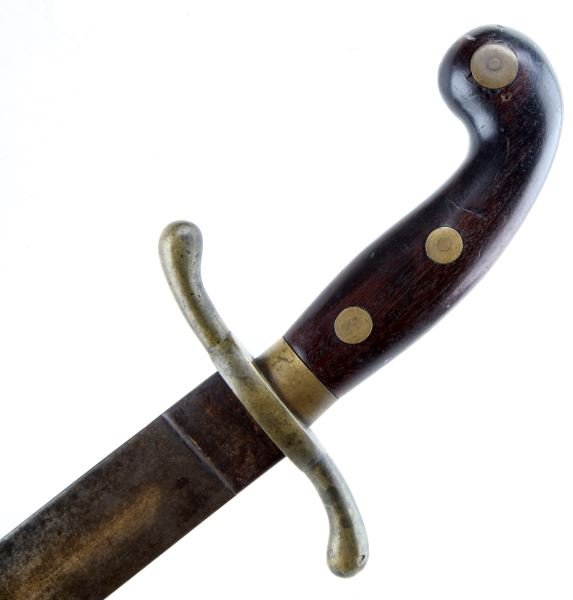 1870'S SPANISH CUBAN CIVIL GUARD SIDE ARM MACHETE: Spanish/Cuban Regulation Colonial Civil Guard Short Sword/Machete . This type of machete was issued in Cuba during the 10 Years War (1868-1878) and was still being used during the Spanish-American War